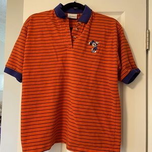 Walt Disney Worlds orange and blue Minnie Mouse womens golf shirt, size S